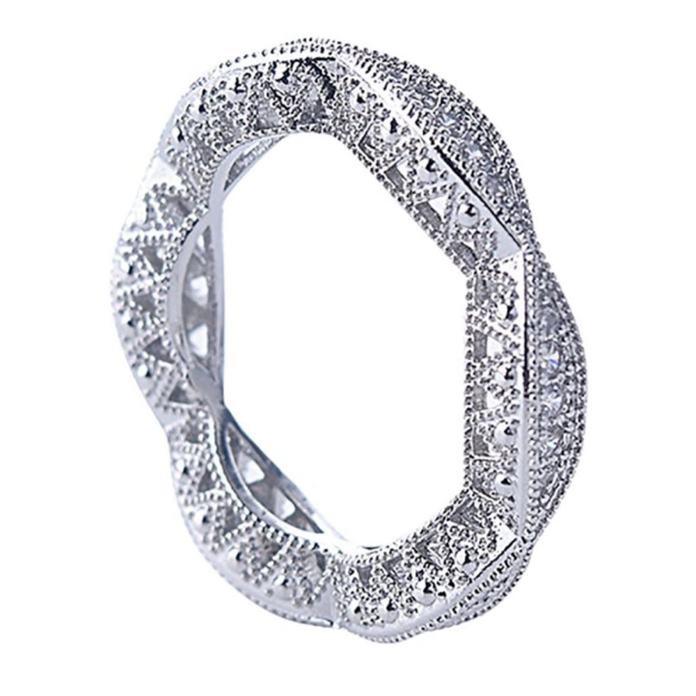 NEW 1 Ct‎ Pretty Pave Simulated Diamond Eternity Wedding Band Ring, Size 10